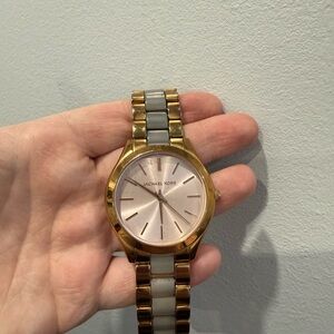 Michael Kors Gold and Blush Stainless Steel Watch